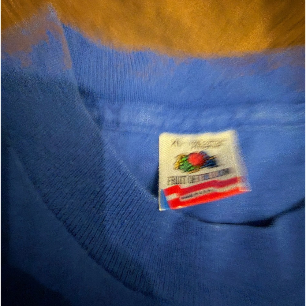 Vintage 1991 Fruit of the Loom Coyote Cactus T-Shirt XL Blue Single Stitch USA - Picture 2 of 4